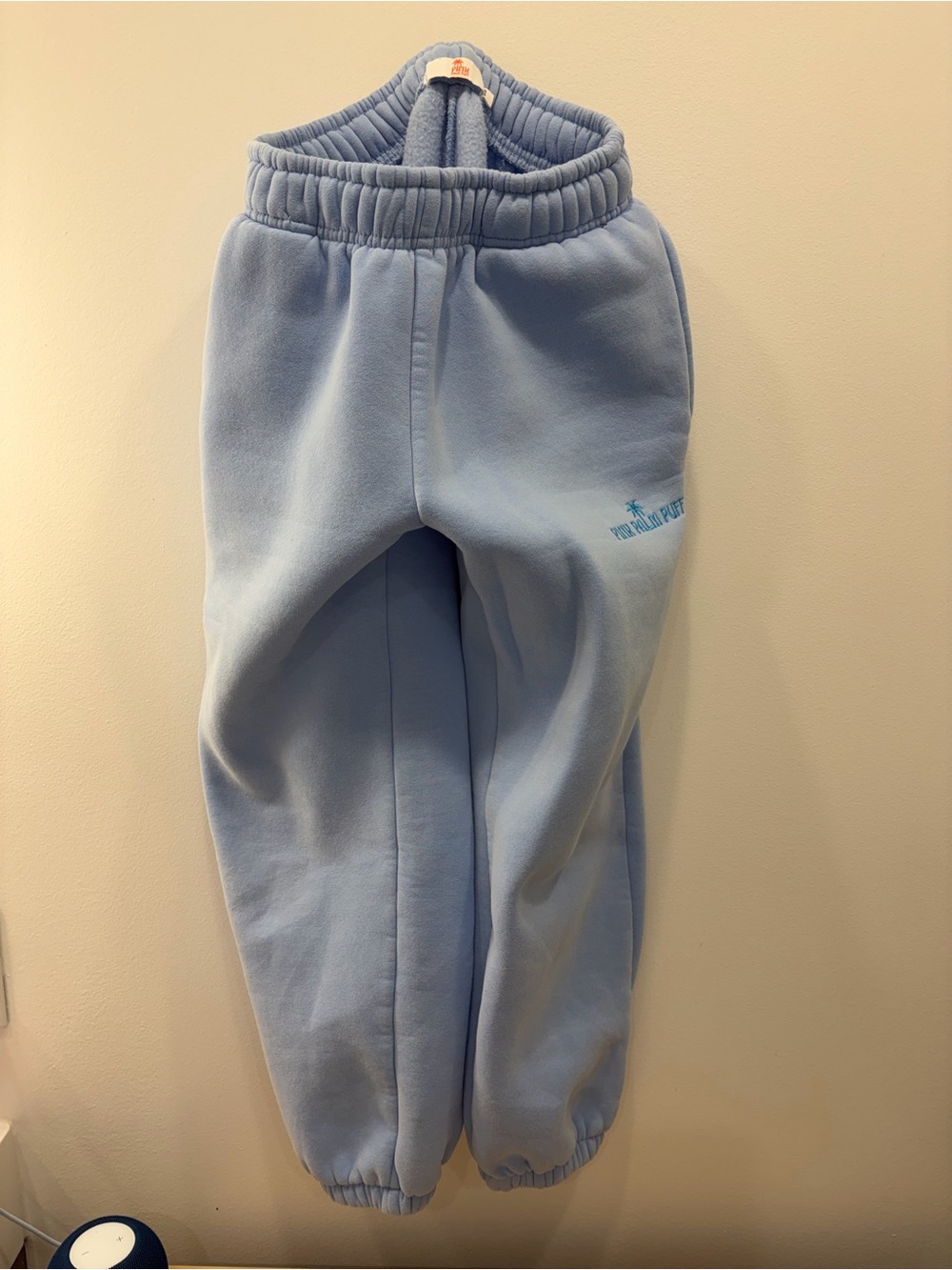Pink Palm Puff “Puff” sweatpants - size small - blue